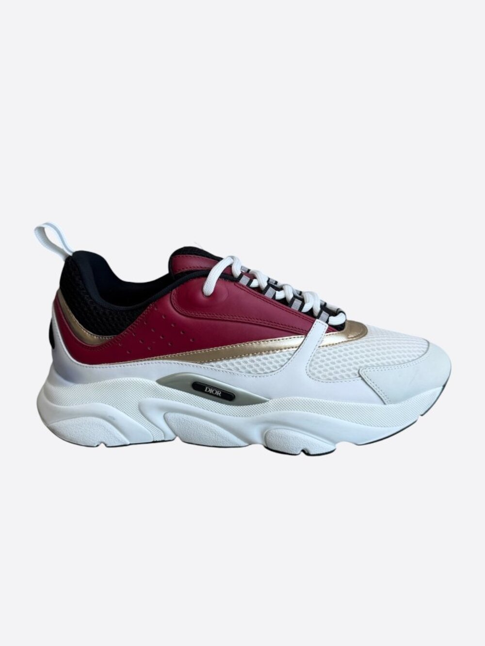Dior Red, White & Gold B22 Sneakers